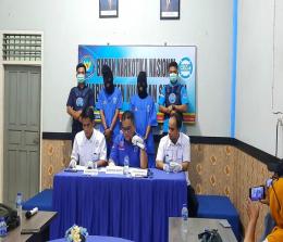 Kepala BNNK Kuansing, AKBP Syofian SH MH saat ekspos penangkapan residivis narkoba asal Benai